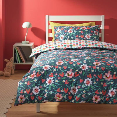Argos Habitat Strawberry Floral Blue Toddler Bedding Set- Buy online at McGrocer