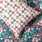 Habitat toddler bedding set strawberry floral blue 150x120cm, imported from the UK