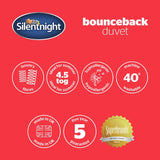 Silentnight Bounceback 4.5 Tog duvet single - British product