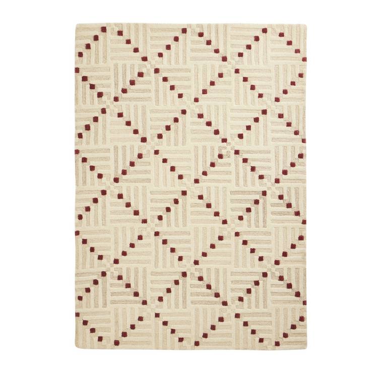 Habitat wool rug crosshatch square beige 120x170cm - British product