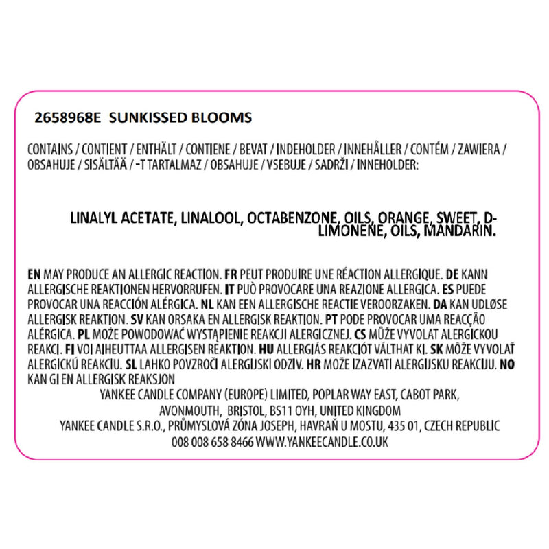 Yankee Candle Sunkissed Blooms large jar candle - British product