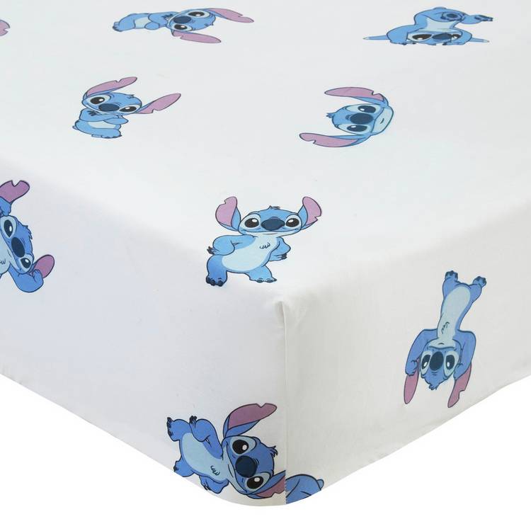 Disney Stitch fitted sheet for toddler beds, UK version
