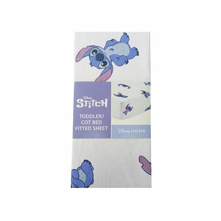 Disney Stitch fitted sheet for toddler beds, UK version