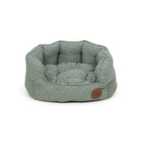 Petface sage herringbone oval dog bed small - British product