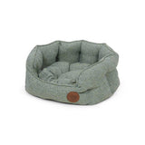 Petface sage herringbone oval dog bed small - British product
