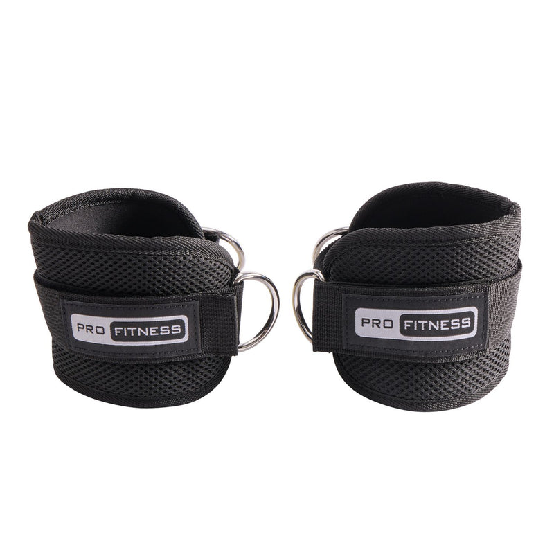 Pro Fitness ankle strap with steel D-ring, British product