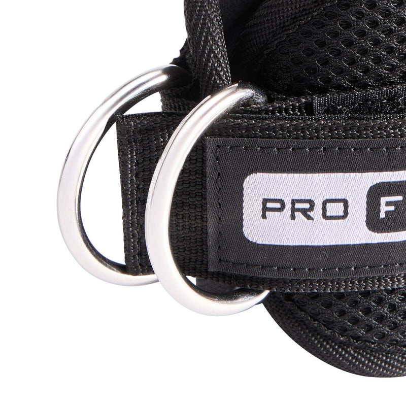 Pro Fitness ankle strap with steel D-ring, British product
