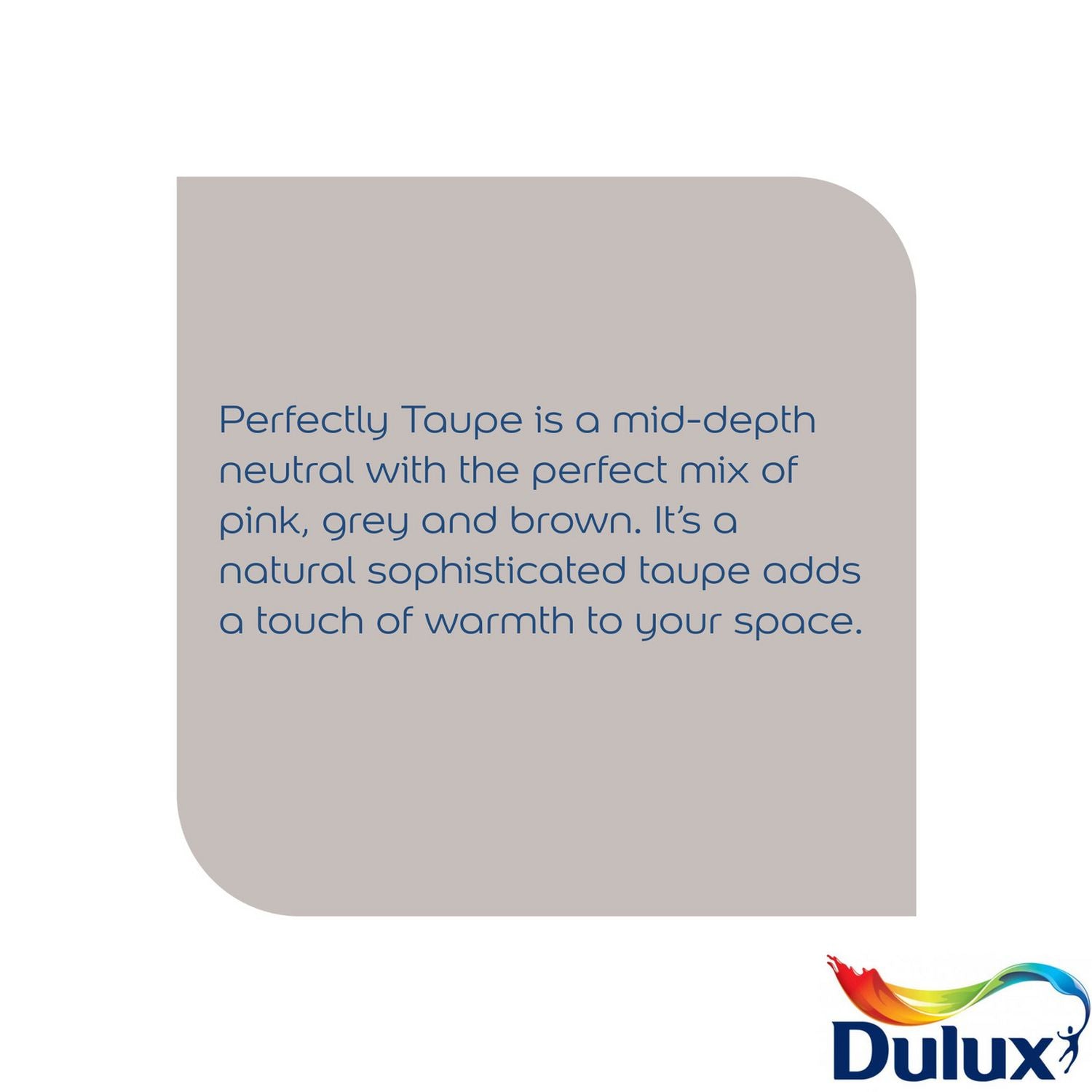 Dulux Perfectly Taupe matt paint 2.5L, imported from the UK