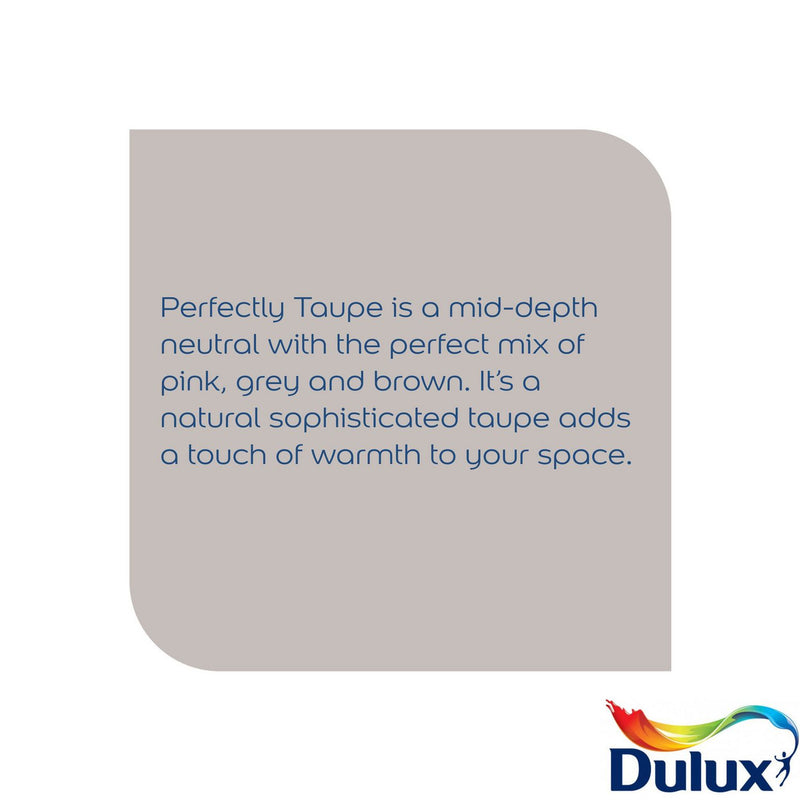 Dulux Perfectly Taupe matt paint 2.5L, imported from the UK
