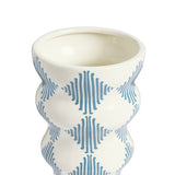 Habitat Harlequin blue ceramic flared vase, imported from the UK