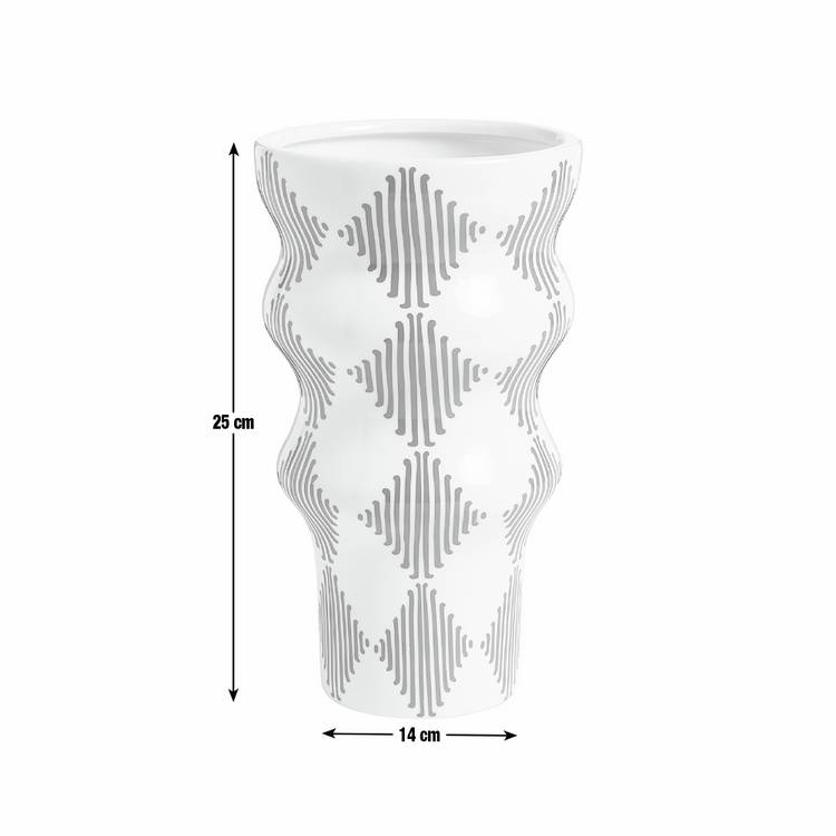 Habitat Harlequin blue ceramic flared vase, imported from the UK