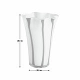 Habitat milk glass handkerchief stripe vase 29cm, imported from the UK