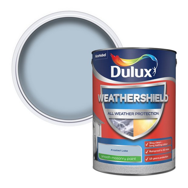 Dulux Weathershield All Weather Matt Paint 5L Frosted Lake, imported from the UK