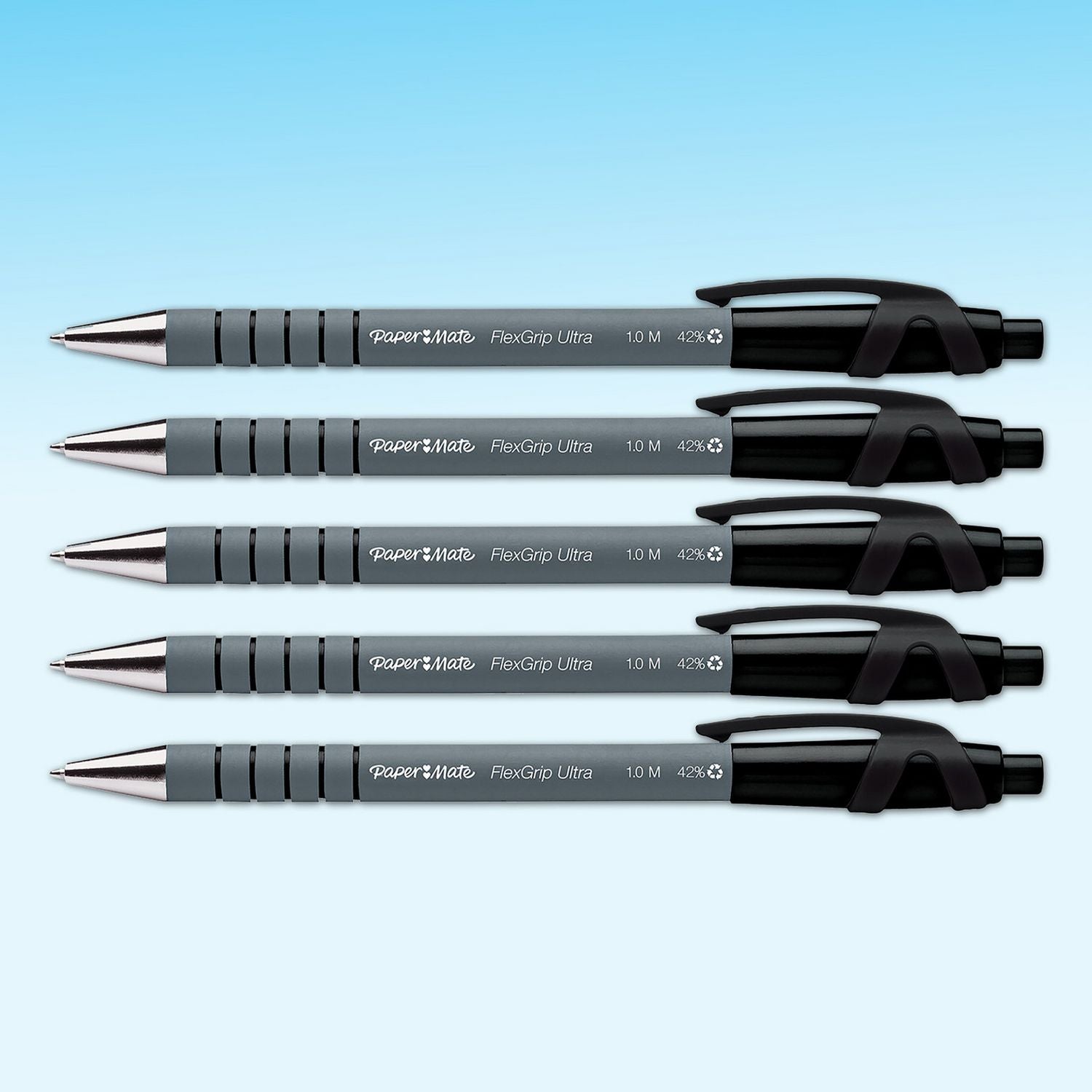 Paper Mate Flex Grip black ballpoint pens pack of 5 - British product
