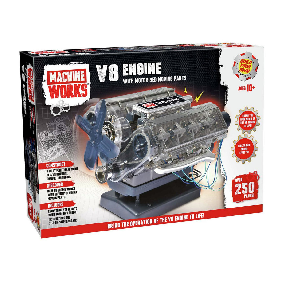 Machine Works V8 petrol engine model kit (British brand)