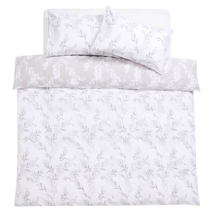 Argos Home Blossom seersucker white single bedding set (British brand)