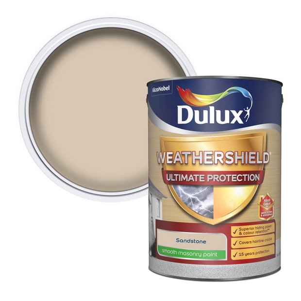 Dulux Weathershield matt masonry paint 5L Sandstone, UK version