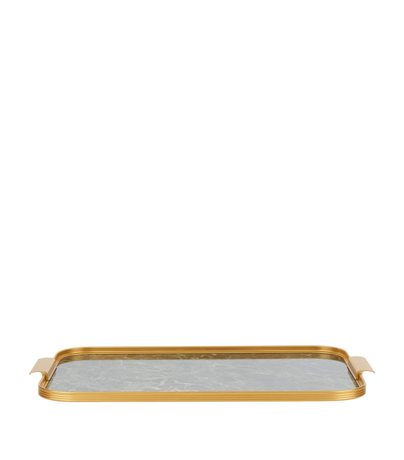 Kaymet marble ribbed serving tray 51cm, UK version