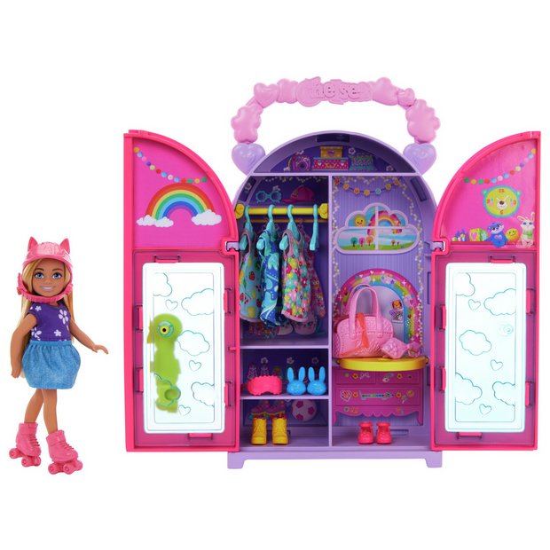 Barbie Chelsea doll closet playset with 15 accessories, UK version