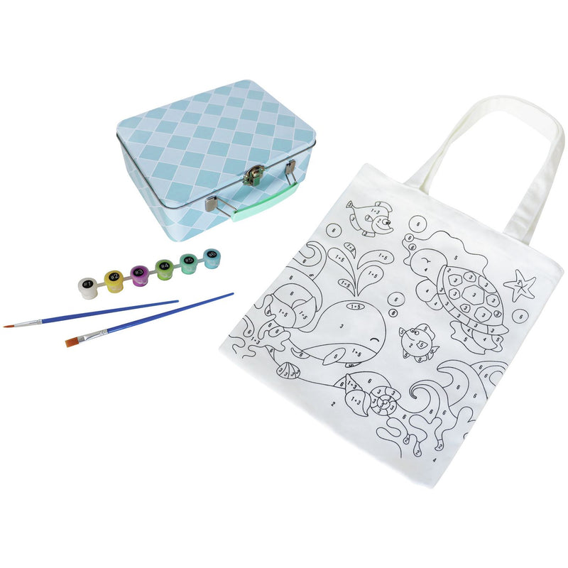 Chad Valley paint by numbers tote bag ocean design (British brand)