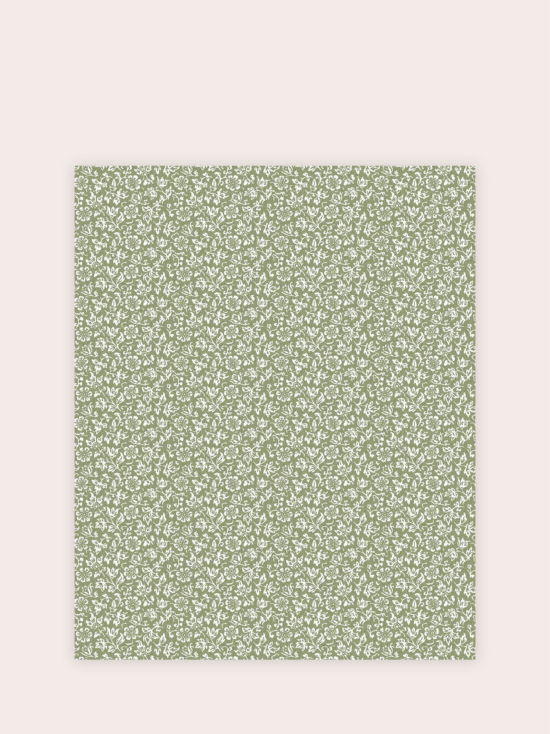 Laura Ashley moss green Sweet Alyssum wallpaper 10m - British product