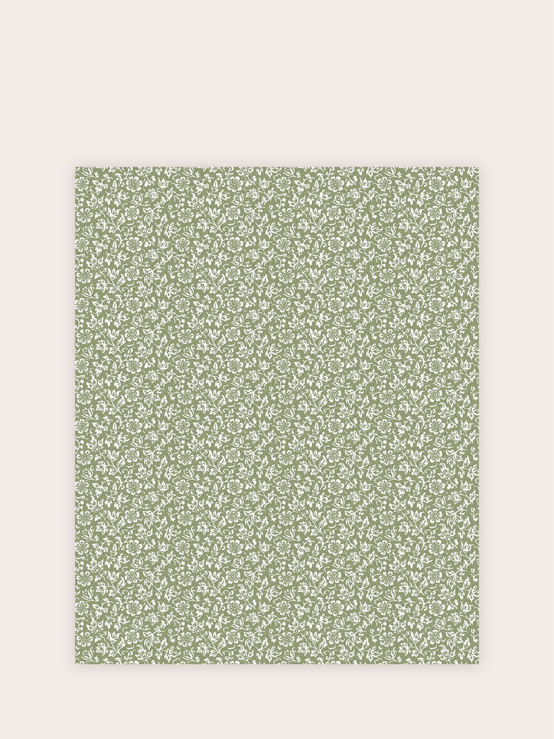 Laura Ashley moss green Sweet Alyssum wallpaper 10m - British product