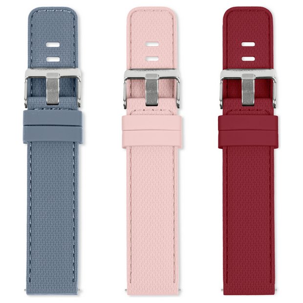 Reflex Active interchangeable watch strap set red pink grey 20mm, UK version