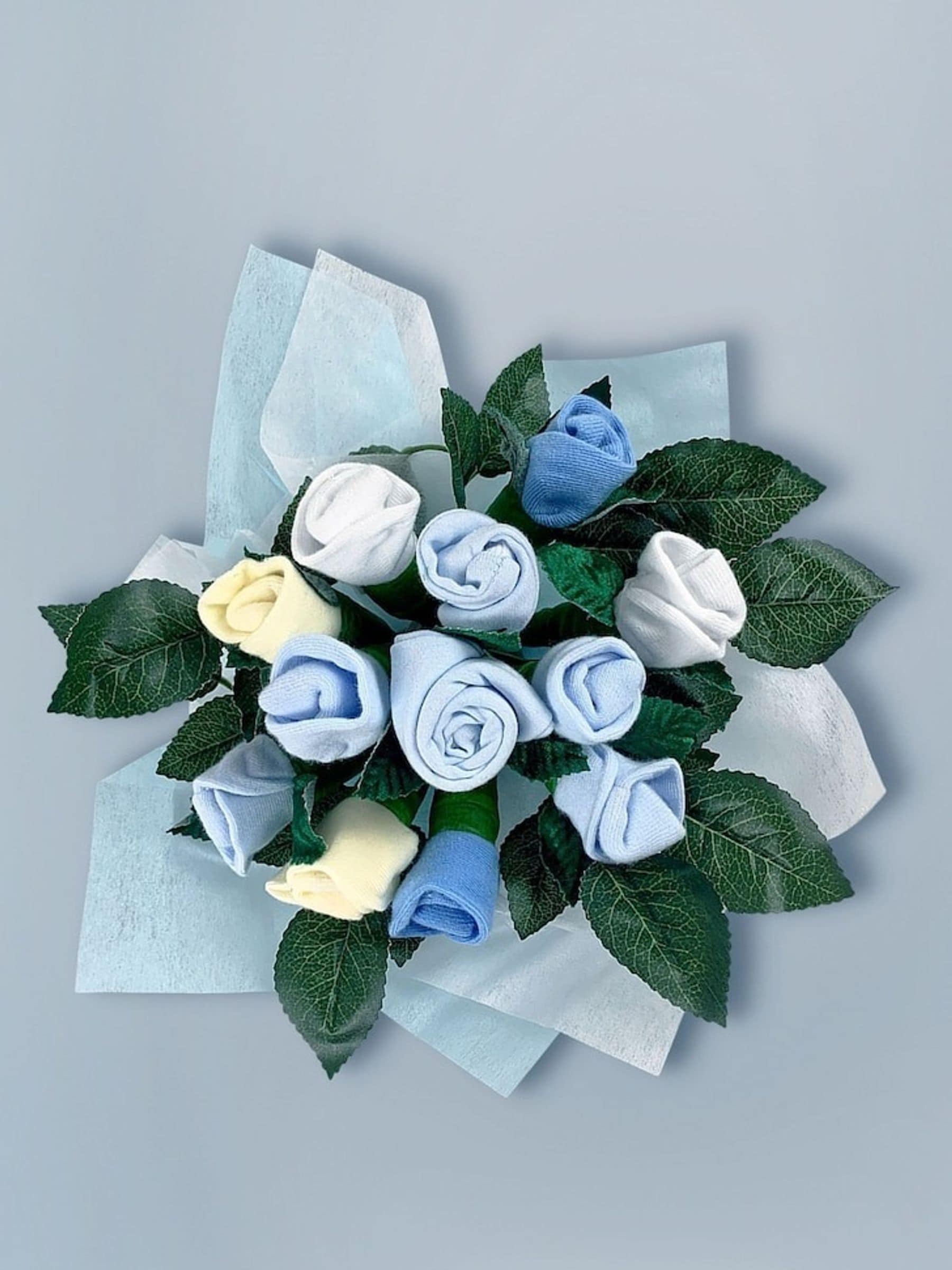 Babyblooms Blue Frankie Bear gift basket, imported from the UK