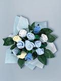 Babyblooms Blue Frankie Bear gift basket, imported from the UK