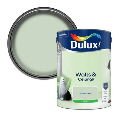 Argos Dulux Walls & Ceilings Silk Paint Willow Tree Emulsion Paint 5L- Buy online at McGrocer