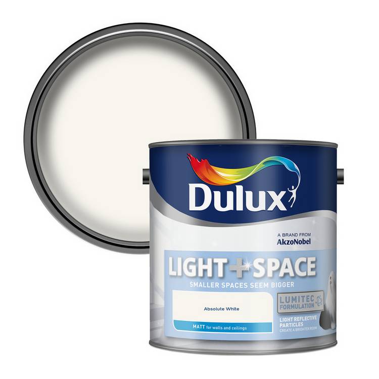Dulux paint Light Space Matt Absolute White 2.5L, UK version
