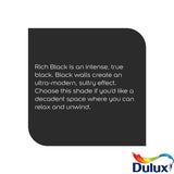 Dulux Easycare Washable & Tough Matt Paint Rich Black 2.5L - British product