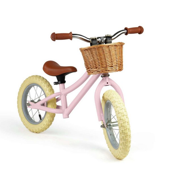 Bigjigs kids balance bike pink 12 inch wheels, imported from the UK