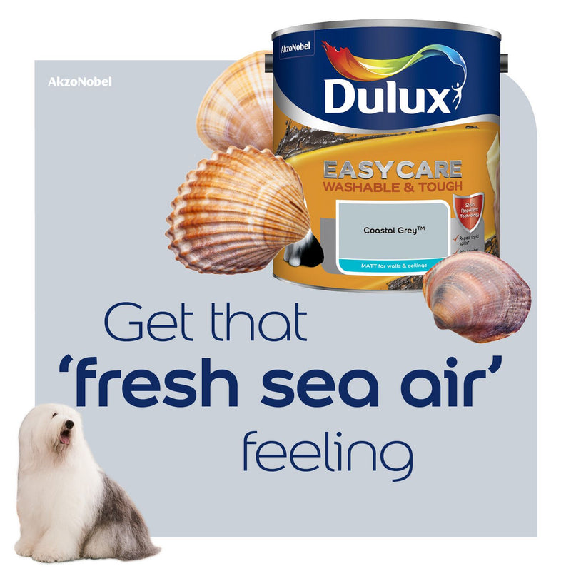 Dulux Easycare Washable & Tough Matt Coastal Grey paint 2.5L - British product