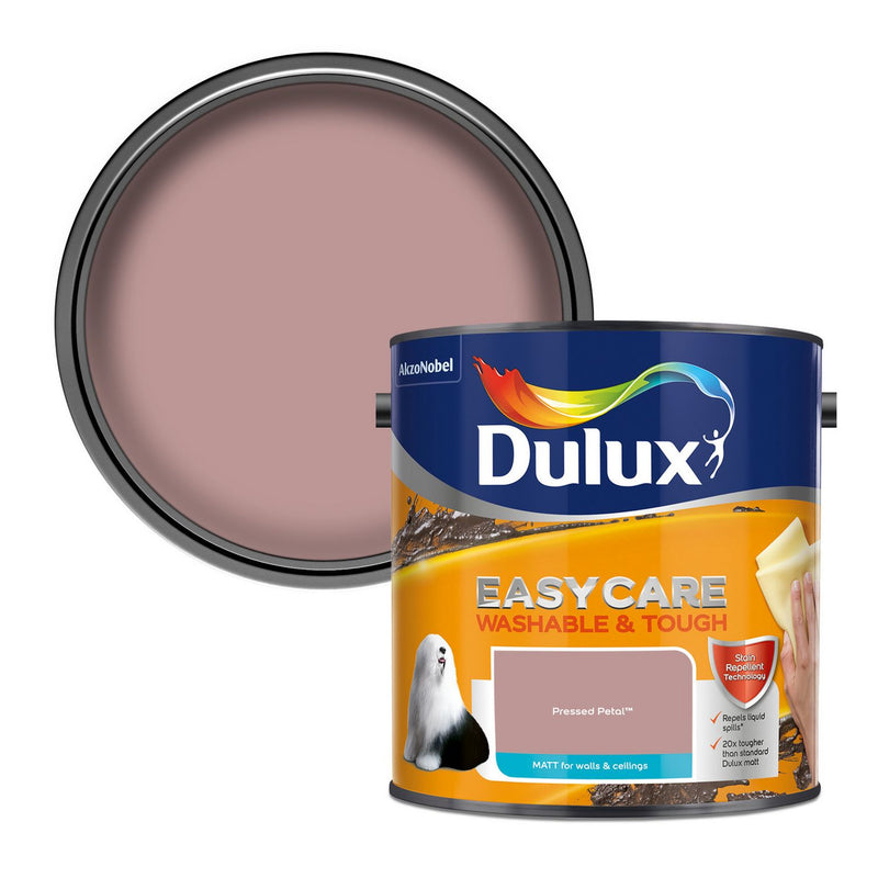Dulux Easycare Matt Paint 2.5L Pressed Petal, imported from the UK