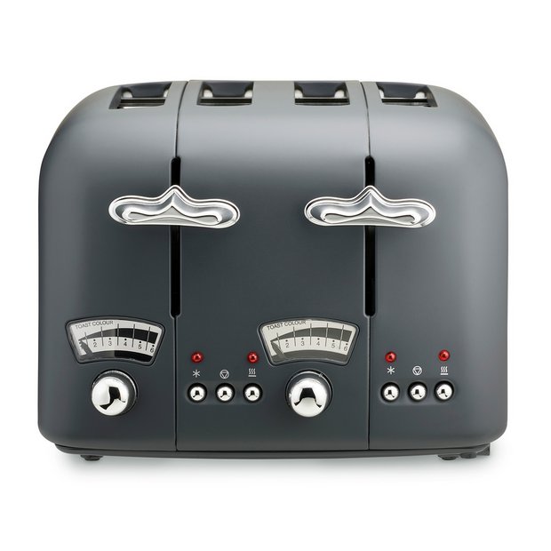 De'Longhi CT04 grey retro toaster, imported from the UK