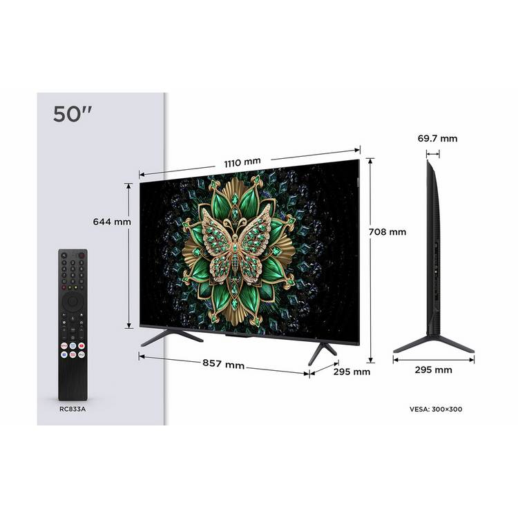 TCL 50C6K-UK Mini LED TV 4K UHD (British brand)