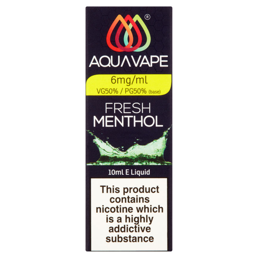 Aqua Vape Fresh Menthol E-Liquid 6mg GOODS ASDA   