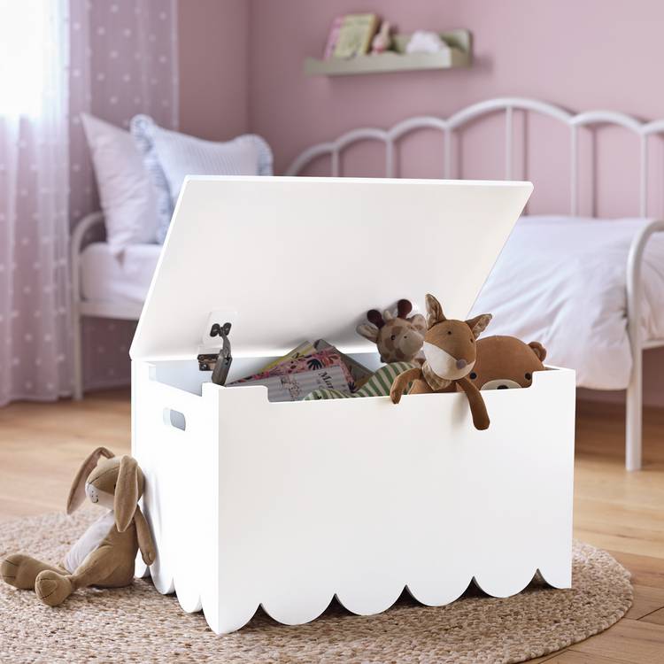 Habitat Joni scalloped toy box white 80L, UK version