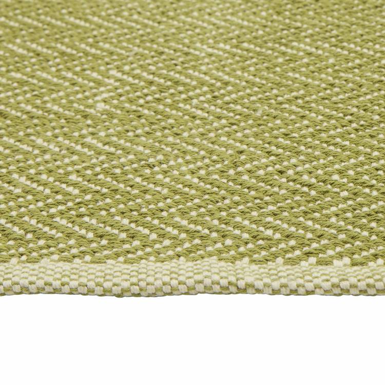 Argos Home herringbone green cotton flatweave rug 120x170cm, UK version