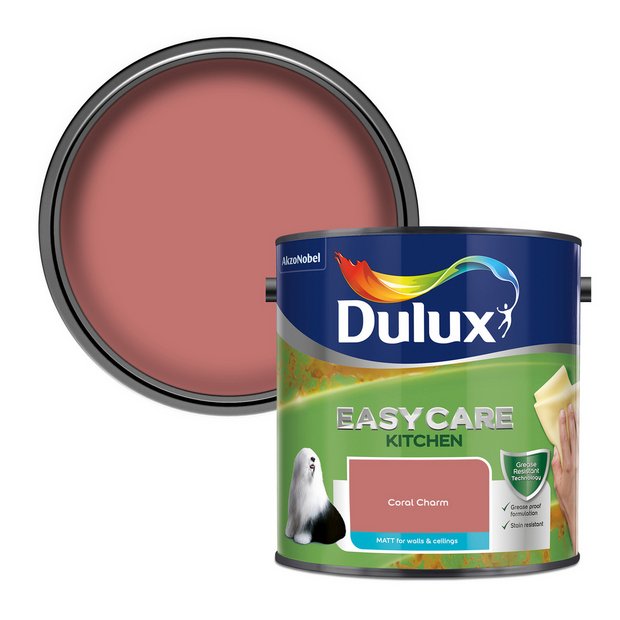 Dulux Easycare Kitchen Matt Coral Charm paint 2.5L, UK version