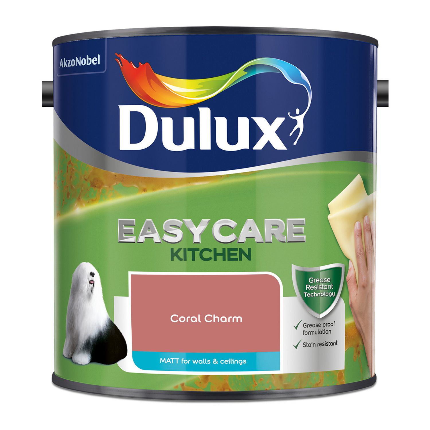 Dulux Easycare Kitchen Matt Coral Charm paint 2.5L, UK version