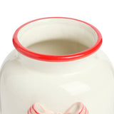 Argos Home ceramic white and red bow vase 15cm, imported from the UK