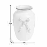 Argos Home ceramic white and red bow vase 15cm, imported from the UK