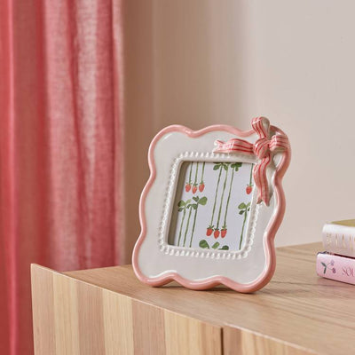 Argos Argos Home Ceramic Bow Pink Picture Frame 4x4- Buy online at McGrocer