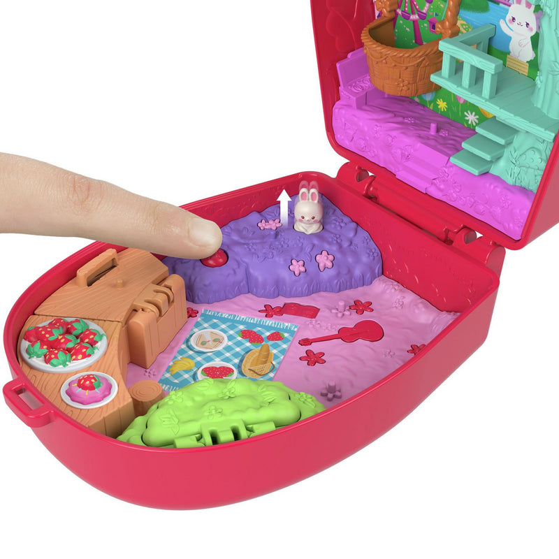 Polly Pocket Picnic Bunny Compact playset with micro doll and accessories, imported from the UK