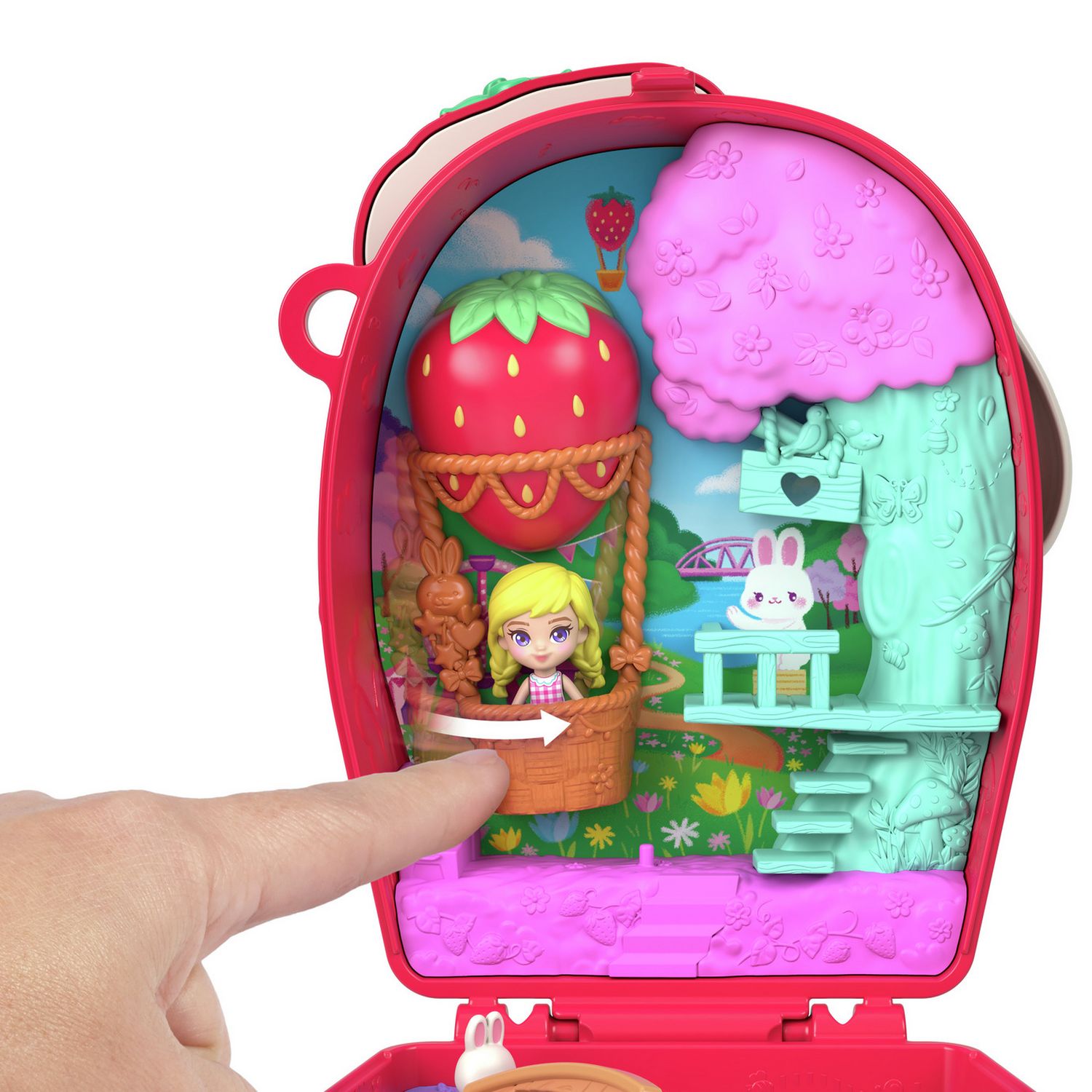 Polly Pocket Picnic Bunny Compact playset with micro doll and accessories, imported from the UK