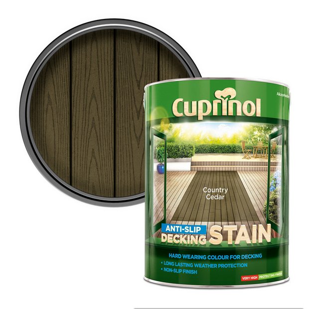 Cuprinol Anti-slip Decking Stain Country Cedar 5L (British brand)