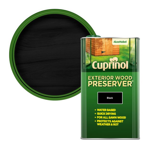 Cuprinol exterior wood preserver black 5L, imported from the UK