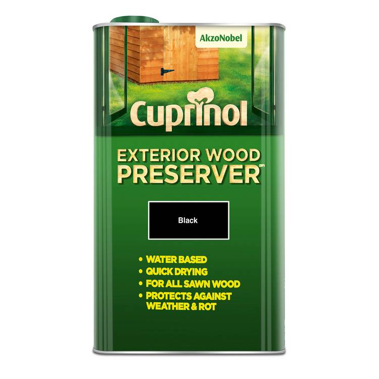 Cuprinol exterior wood preserver black 5L, imported from the UK